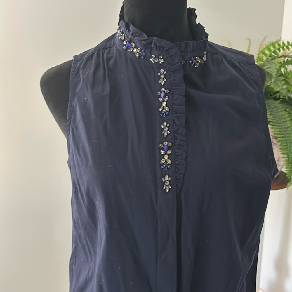 J Crew Sleeveless Cotton Shirt
